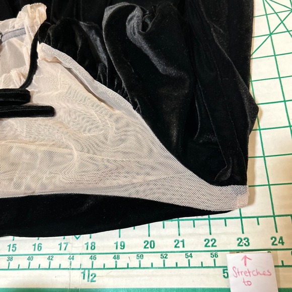 Chelsea Violet Size XL Dress Black Velvet Mesh Puff Babydoll Goth Sophie Maid - Picture 10 of 16